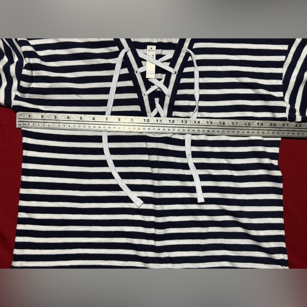Madewell Navy and White Striped Tunic - Picture 4 of 7